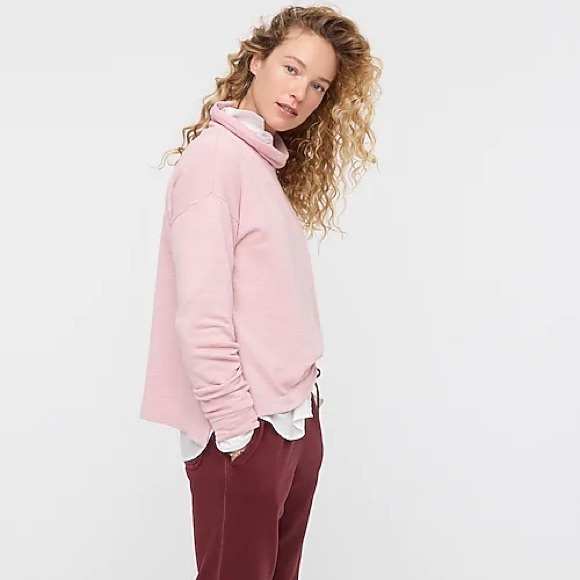 JCREW Vintage Cotton Terry Turtleneck NWT  XL Blk - Picture 5 of 7